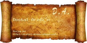 Dostal Arzén névjegykártya